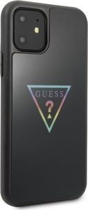 Guess Guess GUHCN61TRMLBK iPhone 11 czarny/black hard case Triangle Glitter uniwersalny 3
