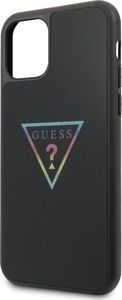 Guess Guess GUHCN61TRMLBK iPhone 11 czarny/black hard case Triangle Glitter uniwersalny 4