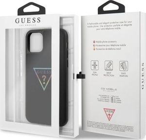 Guess Guess GUHCN61TRMLBK iPhone 11 czarny/black hard case Triangle Glitter uniwersalny 7