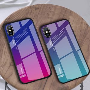 Hurtel Gradient Glass etui pokrowiec nakładka ze szkła hartowanego iPhone XS Max różowo-fioletowy uniwersalny 12