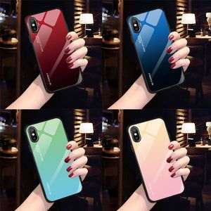 Hurtel Gradient Glass etui pokrowiec nakładka ze szkła hartowanego iPhone XS Max różowo-fioletowy uniwersalny 16