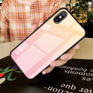 Hurtel Gradient Glass etui pokrowiec nakładka ze szkła hartowanego iPhone XS Max różowo-fioletowy uniwersalny 19