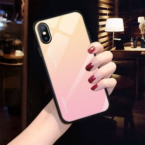 Hurtel Gradient Glass etui pokrowiec nakładka ze szkła hartowanego iPhone XS / iPhone X różowo-fioletowy uniwersalny 16