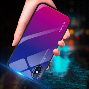 Hurtel Gradient Glass etui pokrowiec nakładka ze szkła hartowanego iPhone XS / iPhone X różowo-fioletowy uniwersalny 7