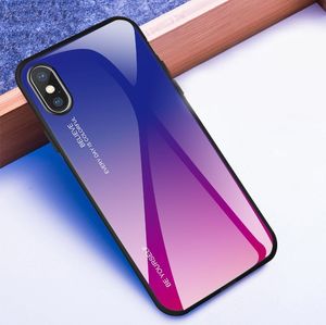 Hurtel Gradient Glass etui pokrowiec nakładka ze szkła hartowanego iPhone XS / iPhone X różowo-fioletowy uniwersalny 8