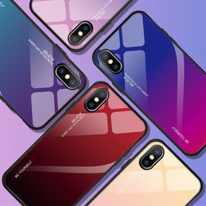 Hurtel Gradient Glass etui pokrowiec nakładka ze szkła hartowanego iPhone XS / iPhone X zielono-fioletowy uniwersalny 18