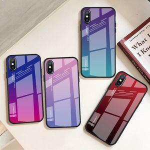 Hurtel Gradient Glass etui pokrowiec nakładka ze szkła hartowanego iPhone XS / iPhone X zielono-fioletowy uniwersalny 20