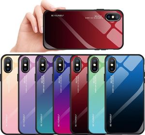 Hurtel Gradient Glass etui pokrowiec nakładka ze szkła hartowanego iPhone XS / iPhone X zielono-fioletowy uniwersalny 2