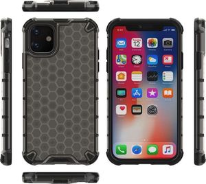 Hurtel Honeycomb etui pancerny pokrowiec z żelową ramką iPhone 11 czarny uniwersalny 11