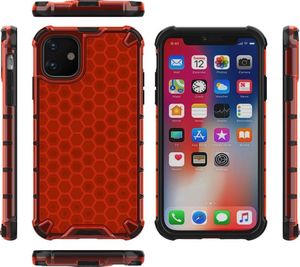 Hurtel Honeycomb etui pancerny pokrowiec z żelową ramką iPhone 11 czerwony uniwersalny 11