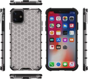 Hurtel Honeycomb etui pancerny pokrowiec z żelową ramką iPhone 11 przezroczysty uniwersalny 10