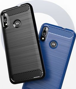 Hurtel Carbon Case elastyczne etui pokrowiec Motorola Moto E6 Plus czarny uniwersalny 3