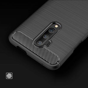 Hurtel Carbon Case elastyczne etui pokrowiec OnePlus 7T Pro czarny uniwersalny 5