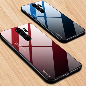Hurtel Gradient Glass etui pokrowiec nakładka ze szkła hartowanego Xiaomi Redmi Note 8 Pro czarno-czerwony uniwersalny 14