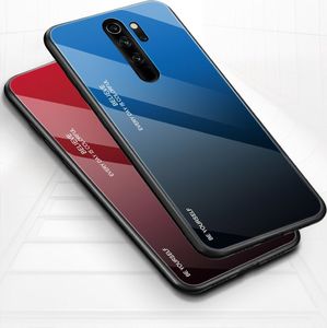 Hurtel Gradient Glass etui pokrowiec nakładka ze szkła hartowanego Xiaomi Redmi Note 8 Pro czarno-czerwony uniwersalny 17
