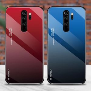 Hurtel Gradient Glass etui pokrowiec nakładka ze szkła hartowanego Xiaomi Redmi Note 8 Pro czarno-czerwony uniwersalny 6
