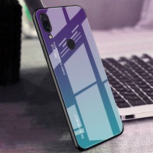 Hurtel Gradient Glass etui pokrowiec nakładka ze szkła hartowanego Xiaomi Redmi Note 7 zielono-fioletowy uniwersalny 12