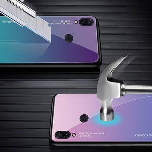 Hurtel Gradient Glass etui pokrowiec nakładka ze szkła hartowanego Xiaomi Redmi Note 7 czarno-niebieski uniwersalny 4