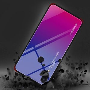 Hurtel Gradient Glass etui pokrowiec nakładka ze szkła hartowanego Xiaomi Redmi Note 7 czarno-niebieski uniwersalny 8