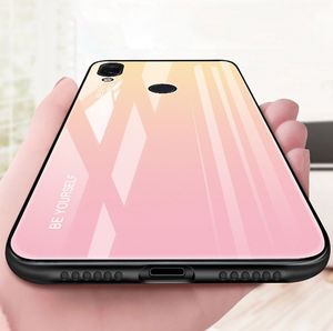 Hurtel Gradient Glass etui pokrowiec nakładka ze szkła hartowanego Xiaomi Redmi Note 7 czarno-niebieski uniwersalny 10
