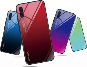 Hurtel Gradient Glass etui pokrowiec nakładka ze szkła hartowanego Samsung Galaxy A50 czarno-niebieski uniwersalny 7