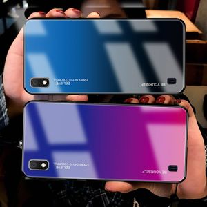 Hurtel Gradient Glass etui pokrowiec nakładka ze szkła hartowanego Samsung Galaxy A10 różowy uniwersalny 14