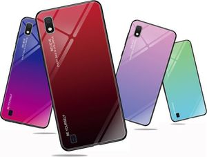 Hurtel Gradient Glass etui pokrowiec nakładka ze szkła hartowanego Samsung Galaxy A10 różowy uniwersalny 8