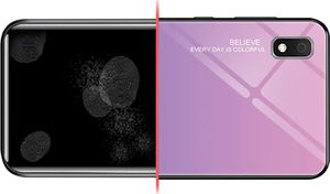 Hurtel Gradient Glass etui pokrowiec nakładka ze szkła hartowanego Samsung Galaxy A10 czarno-niebieski uniwersalny 6