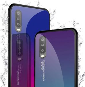 Hurtel Gradient Glass etui pokrowiec nakładka ze szkła hartowanego Huawei P30 Pro różowy uniwersalny 8