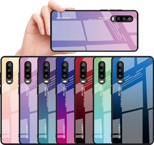 Hurtel Gradient Glass etui pokrowiec nakładka ze szkła hartowanego Huawei P30 Pro różowy uniwersalny 9