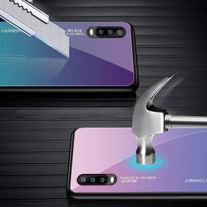 Hurtel Gradient Glass etui pokrowiec nakładka ze szkła hartowanego Huawei P30 Pro zielono-fioletowy uniwersalny 4