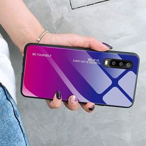 Hurtel Gradient Glass etui pokrowiec nakładka ze szkła hartowanego Huawei P30 Pro czarno-niebieski uniwersalny 5