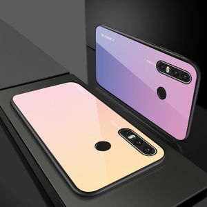 Hurtel Gradient Glass etui pokrowiec nakładka ze szkła hartowanego Huawei P30 Lite różowo-fioletowy uniwersalny 11