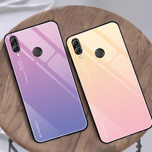 Hurtel Gradient Glass etui pokrowiec nakładka ze szkła hartowanego Huawei P Smart 2019 różowo-fioletowy uniwersalny 2