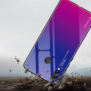 Hurtel Gradient Glass etui pokrowiec nakładka ze szkła hartowanego Huawei P Smart 2019 różowo-fioletowy uniwersalny 4