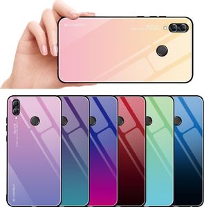Hurtel Gradient Glass etui pokrowiec nakładka ze szkła hartowanego Huawei P Smart 2019 czarno-niebieski uniwersalny 17