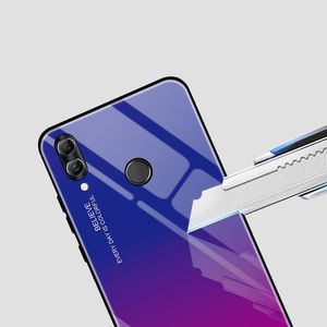 Hurtel Gradient Glass etui pokrowiec nakładka ze szkła hartowanego Huawei P Smart 2019 czarno-niebieski uniwersalny 7