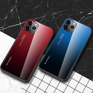 Hurtel Gradient Glass etui pokrowiec nakładka ze szkła hartowanego iPhone 11 Pro Max różowo-fioletowy uniwersalny 7