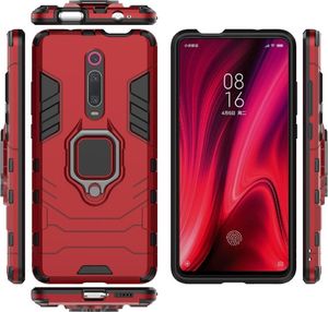 Hurtel Ring Armor pancerne hybrydowe etui pokrowiec + magnetyczny uchwyt Xiaomi Mi 9T / Xiaomi Mi 9T Pro czerwony uniwersalny 6