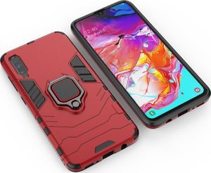 Hurtel Ring Armor pancerne hybrydowe etui pokrowiec + magnetyczny uchwyt Samsung Galaxy A70 czerwony uniwersalny 10