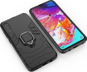 Hurtel Ring Armor pancerne hybrydowe etui pokrowiec + magnetyczny uchwyt Samsung Galaxy A70 czarny uniwersalny 9