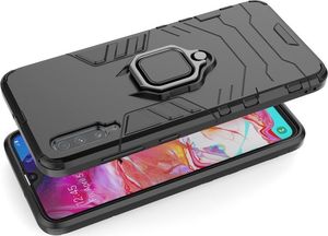 Hurtel Ring Armor pancerne hybrydowe etui pokrowiec + magnetyczny uchwyt Samsung Galaxy A70 czarny uniwersalny 10