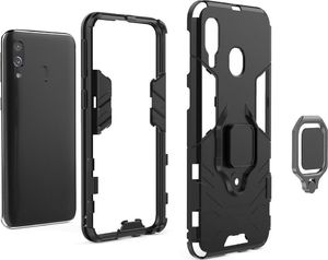 Hurtel Ring Armor pancerne hybrydowe etui pokrowiec + magnetyczny uchwyt Samsung Galaxy A40 czerwony uniwersalny 3
