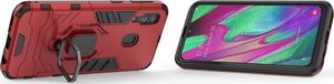 Hurtel Ring Armor pancerne hybrydowe etui pokrowiec + magnetyczny uchwyt Samsung Galaxy A40 czerwony uniwersalny 8