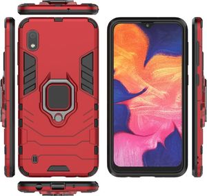 Hurtel Ring Armor pancerne hybrydowe etui pokrowiec + magnetyczny uchwyt Samsung Galaxy A10 czerwony uniwersalny 6