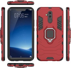 Hurtel Ring Armor pancerne hybrydowe etui pokrowiec + magnetyczny uchwyt Huawei Mate 20 Lite czerwony uniwersalny 9