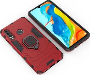 Hurtel Ring Armor pancerne hybrydowe etui pokrowiec + magnetyczny uchwyt Huawei P30 Lite czerwony uniwersalny 3