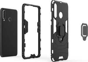 Hurtel Ring Armor pancerne hybrydowe etui pokrowiec + magnetyczny uchwyt Huawei P30 Lite czarny uniwersalny 5