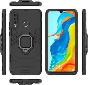 Hurtel Ring Armor pancerne hybrydowe etui pokrowiec + magnetyczny uchwyt Huawei P30 Lite czarny uniwersalny 10