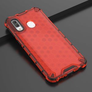 Hurtel Honeycomb etui pancerny pokrowiec z żelową ramką Samsung Galaxy A40 czerwony uniwersalny 11